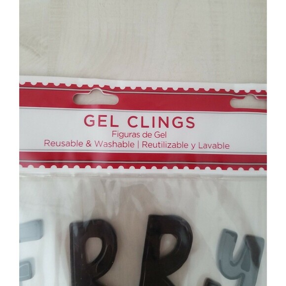 Merry Christmas Window Gels Charms RED TRUCK WITH TREE AND SNOWFLAKES New Sealed - Picture 3 of 4